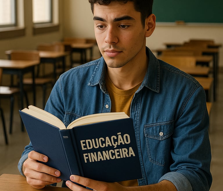 a man sitting at a desk with a book in front of him