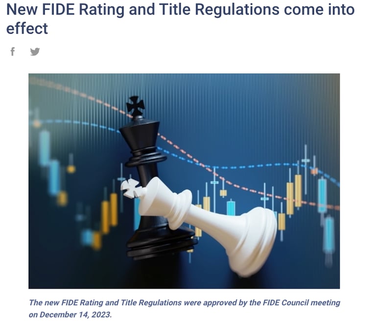 New FIDE Rating and Title Regulations come into effect