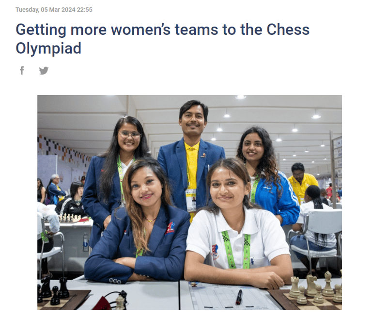 FIDE Chess. Womens's Commission. Getting more women’s teams to the Chess Olympiad