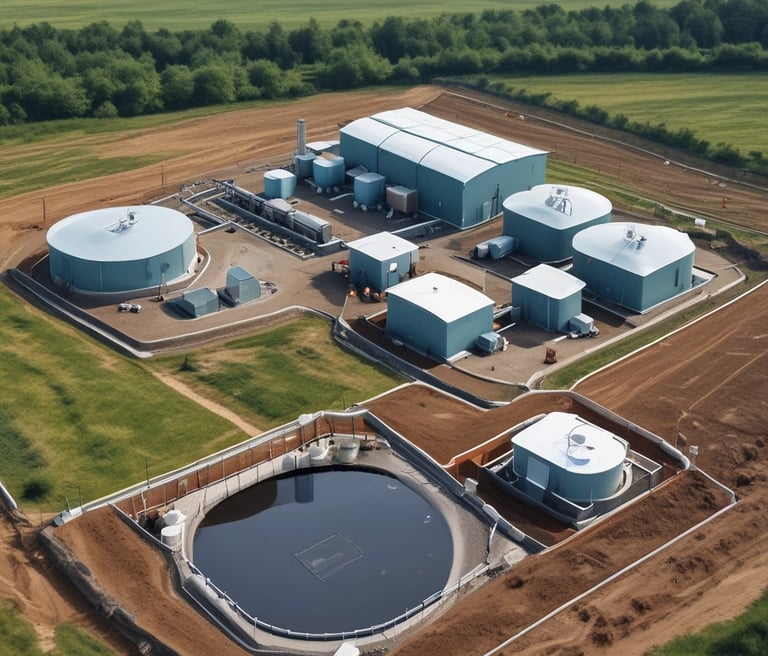 Several water meters are mounted on a wall, connected by a network of pipes. The meters have dials with numerical displays, and there are blue valve handles at the joints. The setup has a uniform arrangement with neat pipe fittings.