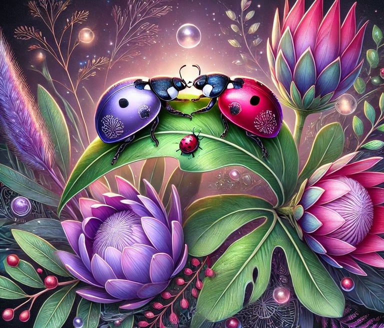 The African Lady Bugs of 'The Canopy of Jewels', Afromantasy book by Chinenye Egbuna Ikwuemesi