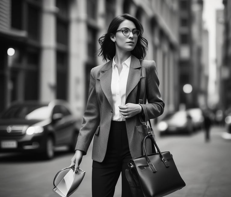 A person poses confidently in a studio setting with a neutral background, wearing layered casual clothing including a coat and scarf. The individual stands with one foot slightly forward, exuding a sense of style and self-assurance.