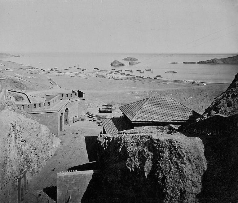 View from Crater Pass over Somalipura and Maalla in Aden, South Arabia