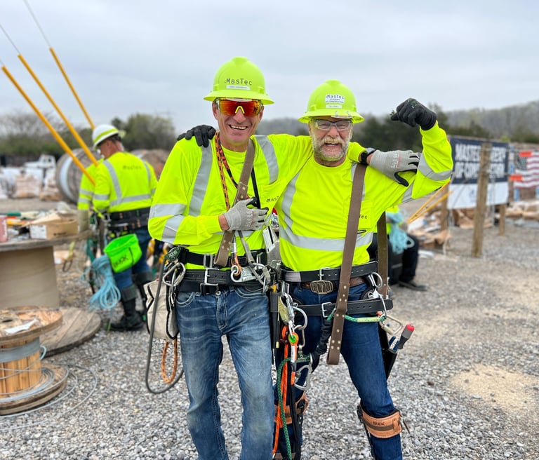 Randy Dusenberry conducting telecommunications field safety and pole training