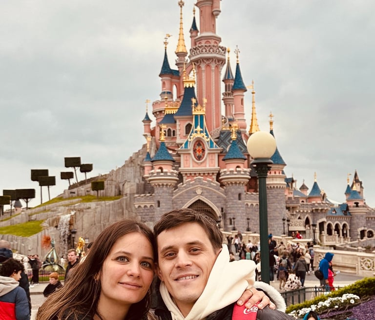 Puflibooks founders Mateo and Anto in Disney World trip