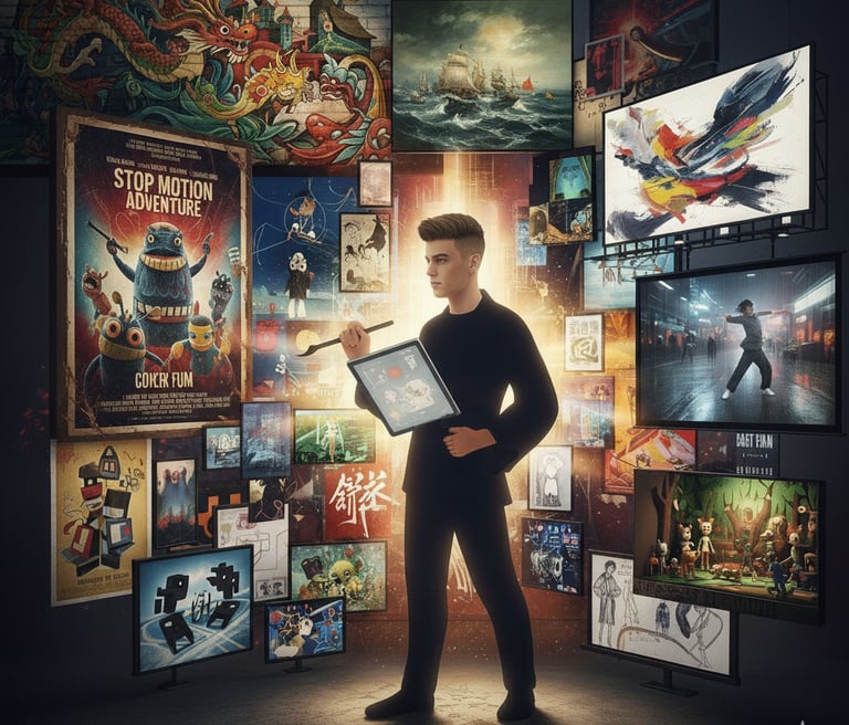 Matou Mitsou travaillant sur une des nombreuses formes d'art qu'il affectionne