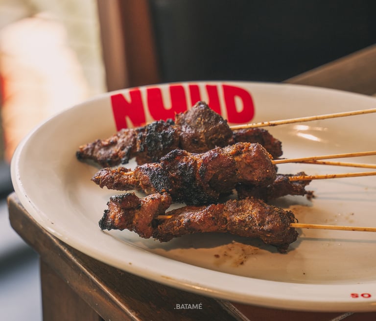 5 grilled pork skewers or sate babi at NUUD Batam