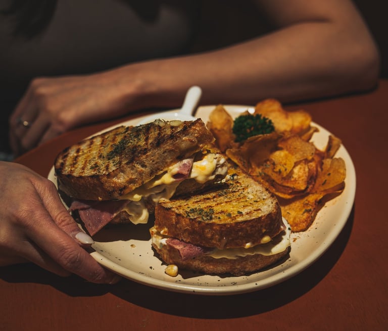 Cheesy Pastrami Sourdough Sandwich at Joyi Bakes Batam
