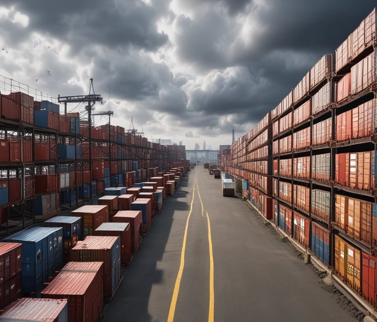 A friendly team member assisting a customer with imported products in a bright office.