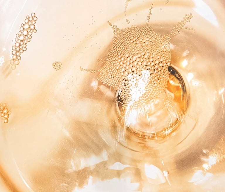 Inside of a champagne glass