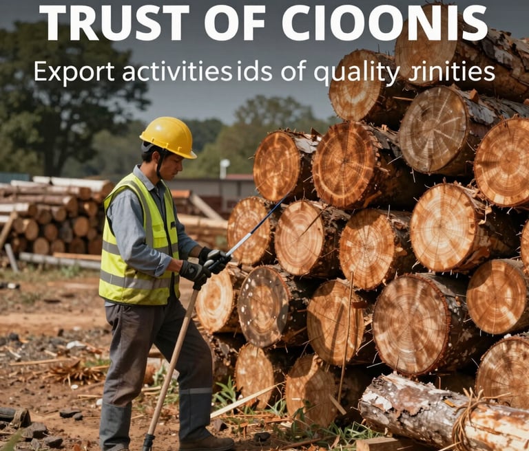 A modern woodworking factory with skilled workers handling wood materials and machinery.