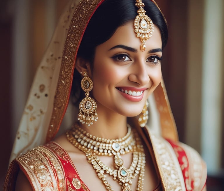 A serene display of elegant artificial jewellery pieces arranged on a minimalist white background, evoking calm and sophistication.