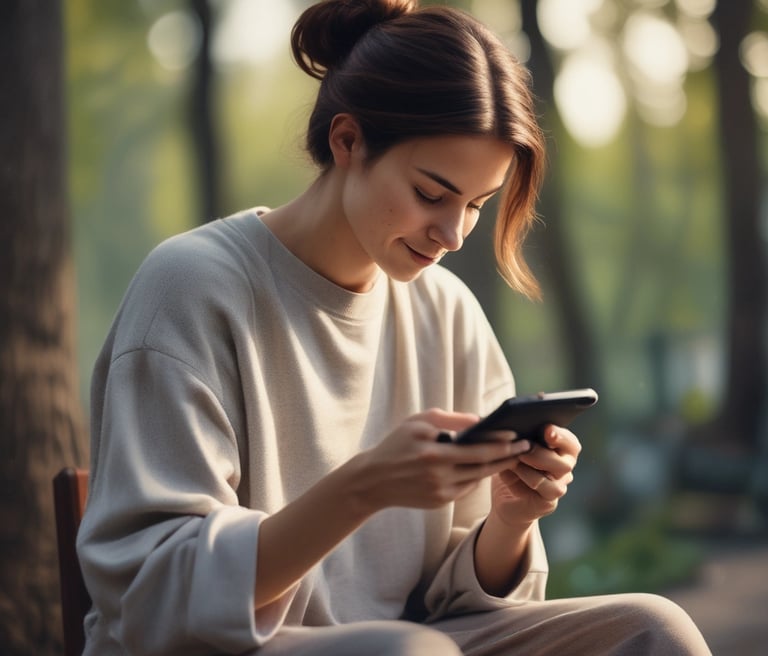 A calm and inviting therapy session scene with soft lavender and teal tones reflecting trust and care.