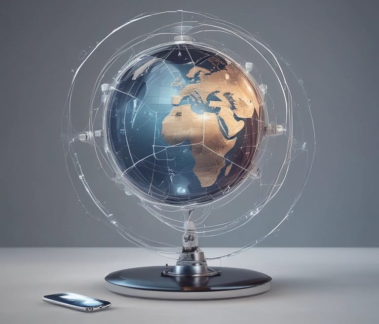 A collaborative team meeting in a modern workspace, brainstorming ideas around blockchain technology.