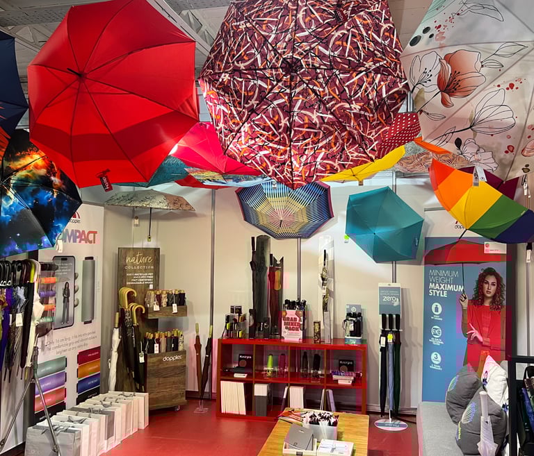 Our "Doopler Umbrella Booth" for the Gift & Home Trade Show in the RDS Dublin