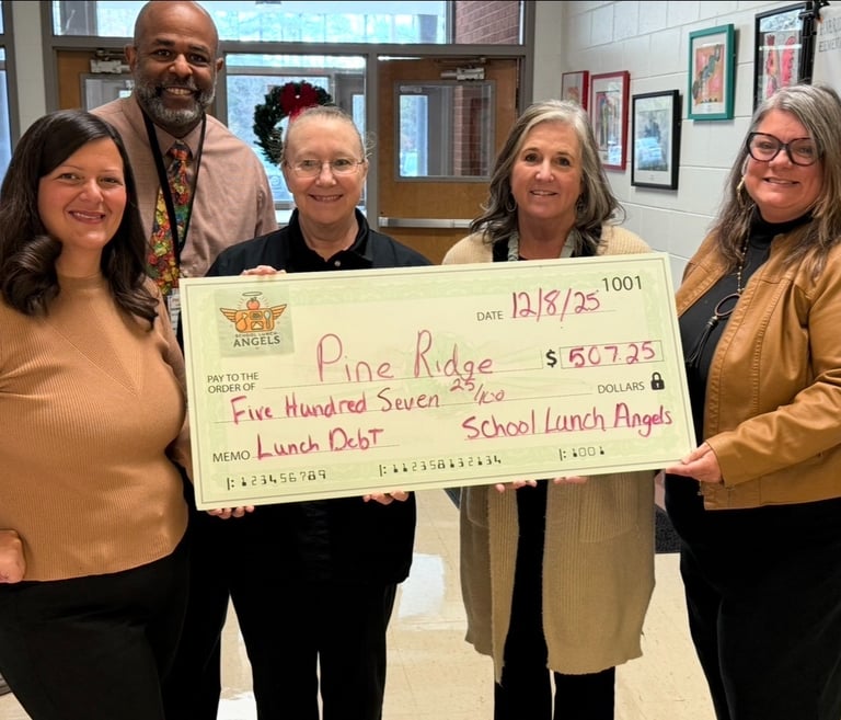 Pine Ridge Elementary Check Presentation to Eliminate School Lunch Debt - 12/08/2025