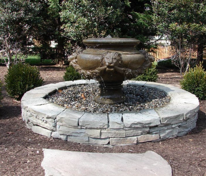 beautiful backyard fountain