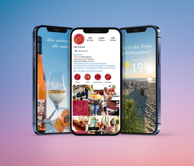 mock up smartphone edel & scharf social media 