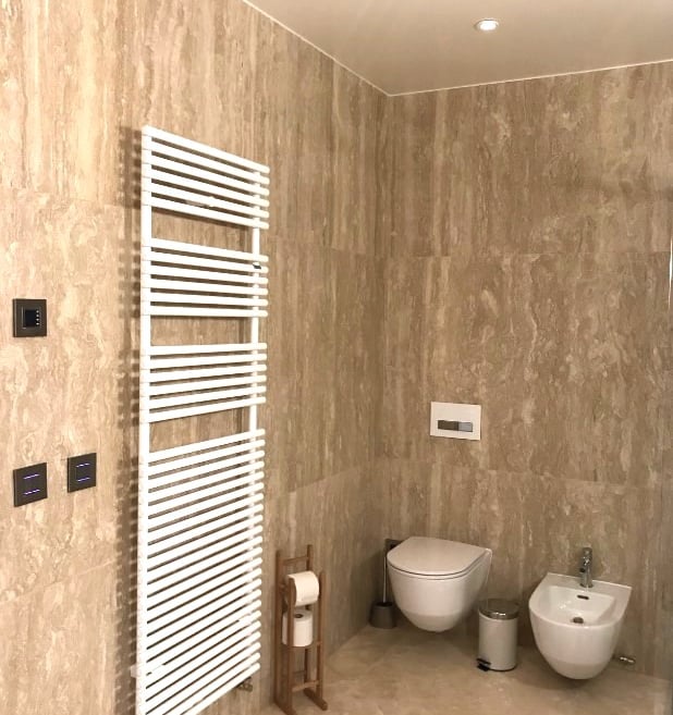 Travertine tiles for bathroom brown dark Italian natural stone