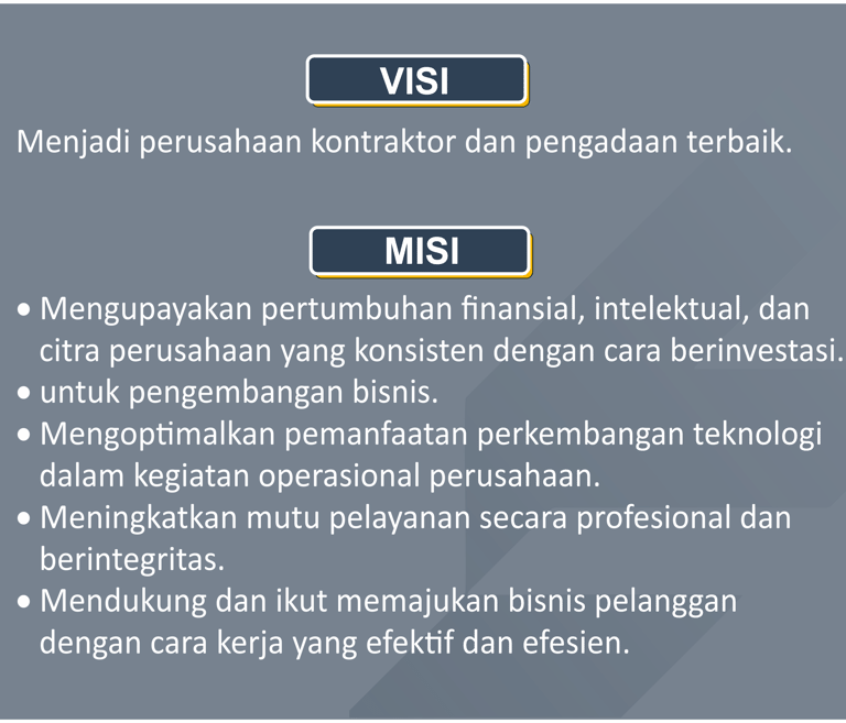 Visi dan Misi PT Karunia Gemilang Utama