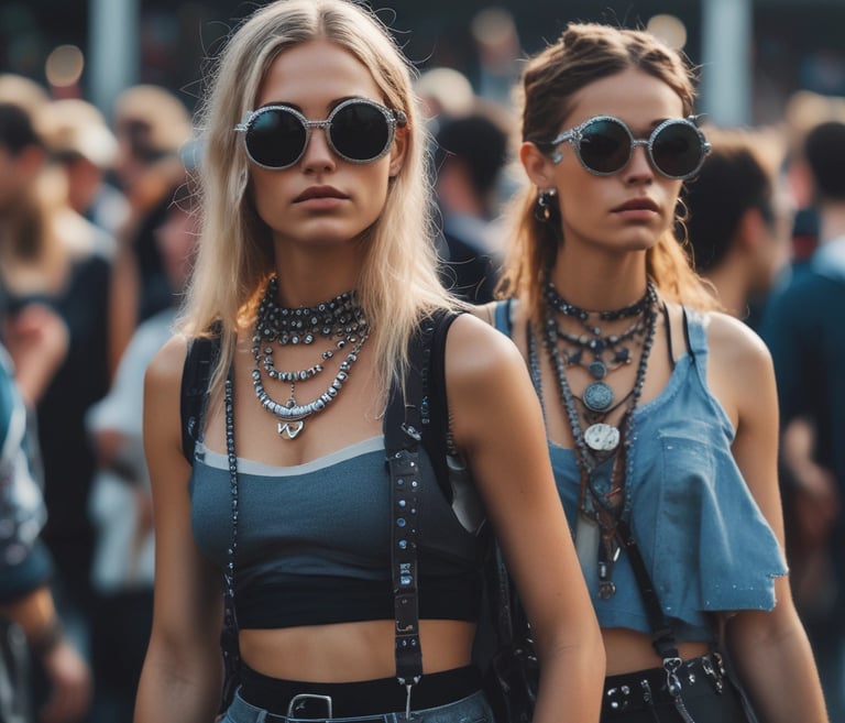 chicas con accesorios techno rave 