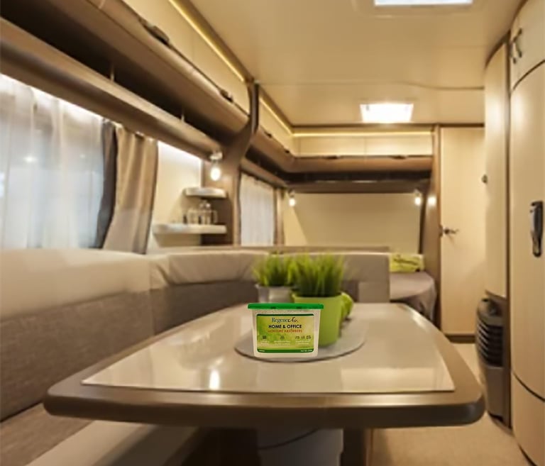 caravan with a deodorizer tub