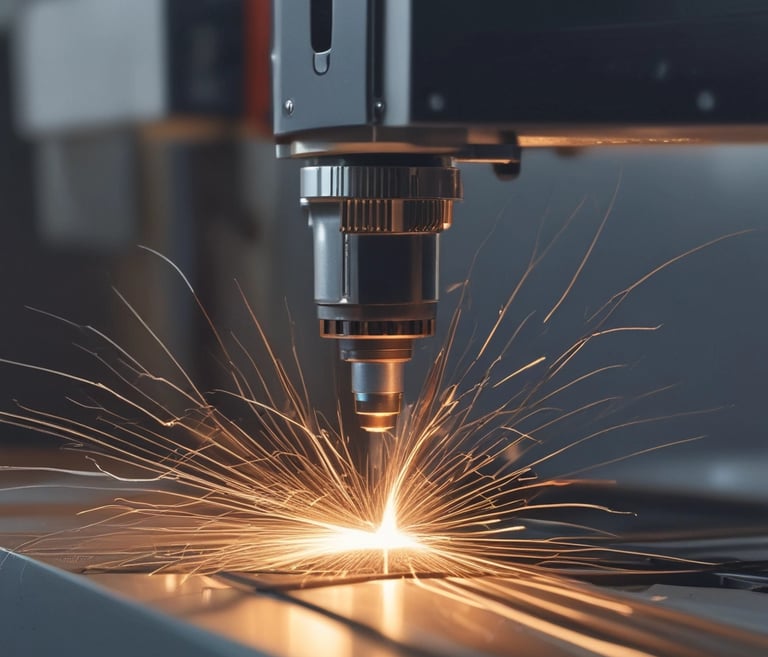A workshop showcasing CNC machinery and metal fabrication processes.