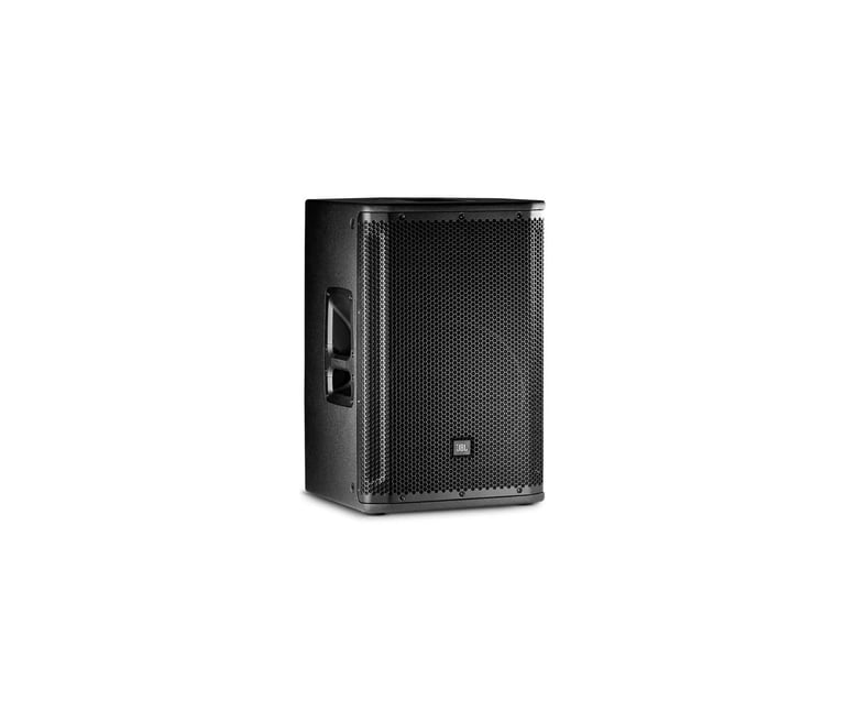 Altavoz JBL SRX812P para alquiler, vista lateral