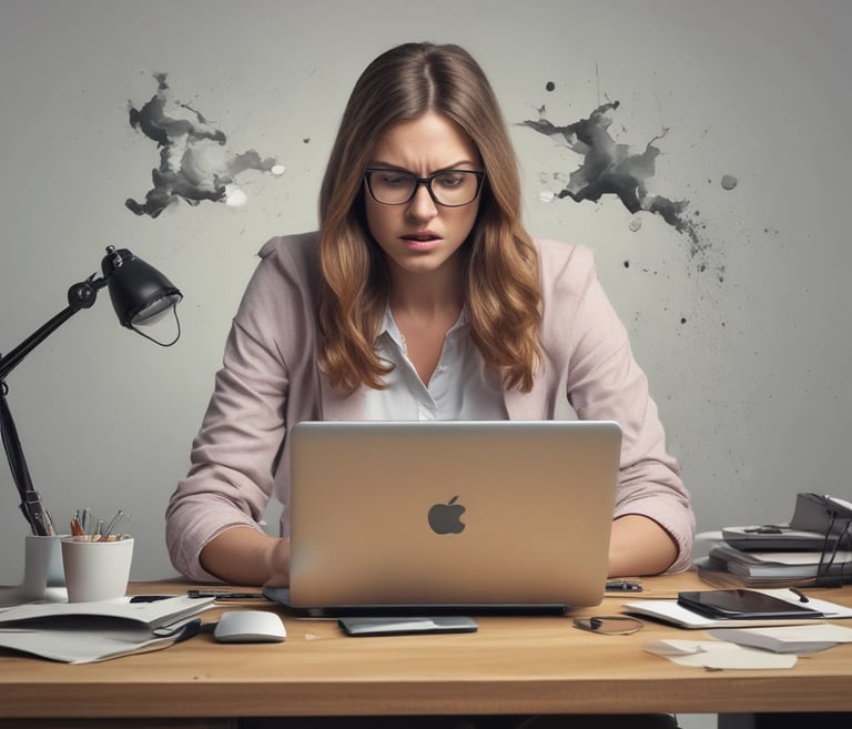 A friendly team collaborating around a laptop with AI interface on screen.