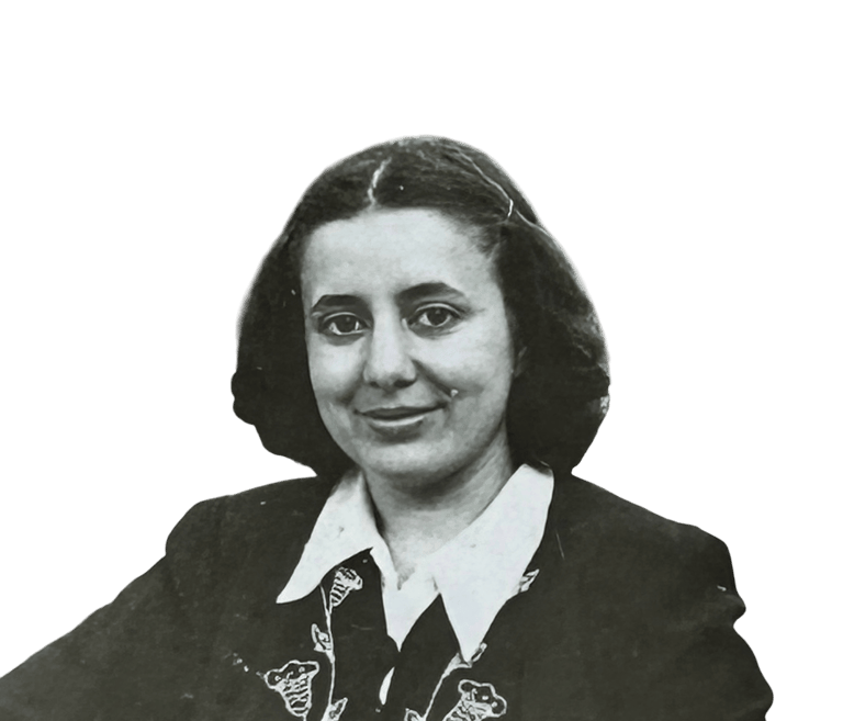 Vintage black and white portrait of Musine Kokalari, first Albanian woman writer.