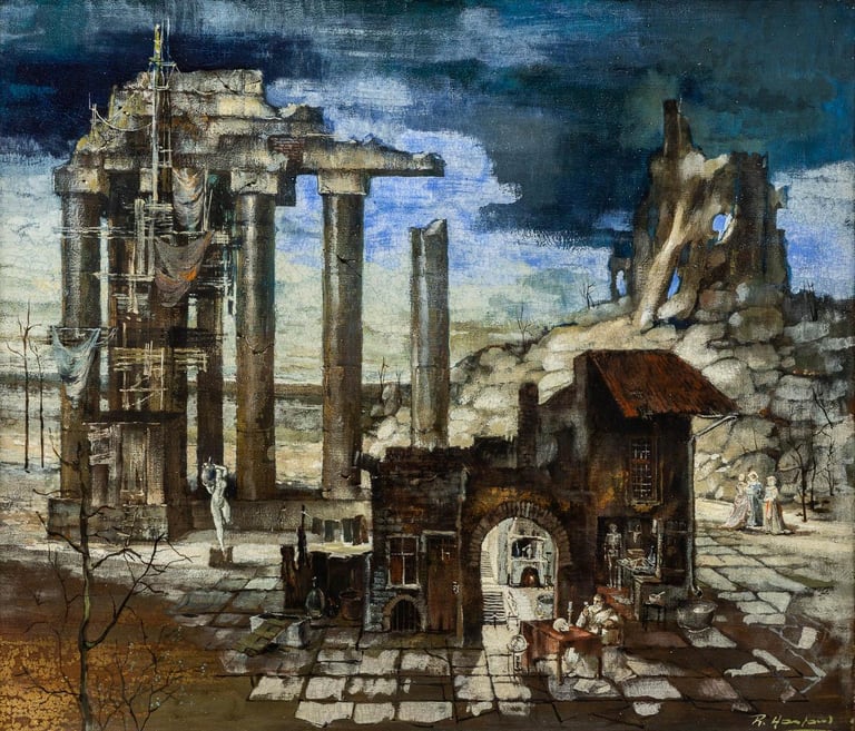 Tableau de René Hansoul "L'Alchimiste"