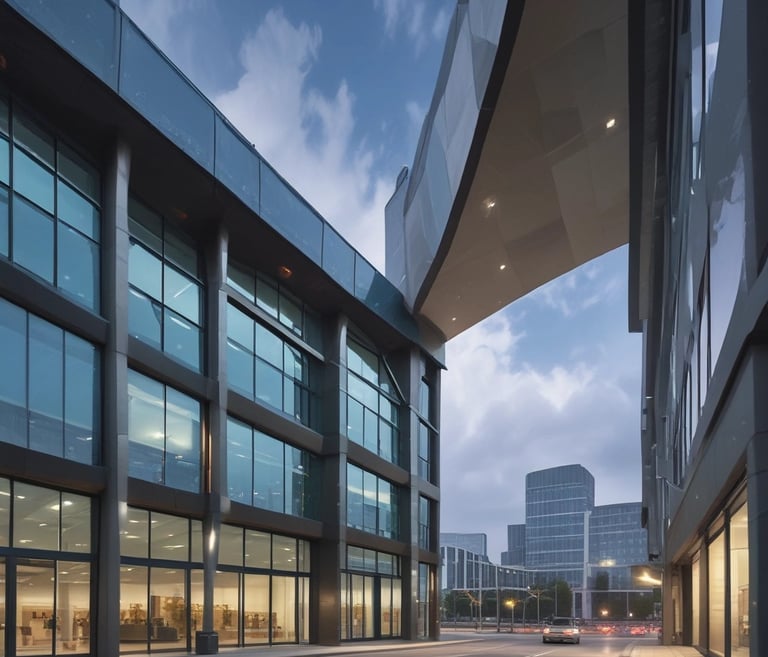 A welcoming storefront with diverse brand logos displayed prominently on the facade.
