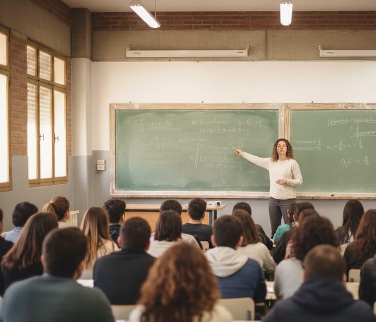 Yoyo Chirkes enseignant les sciences et les mathématiques à des étudiants universitaires à Genève