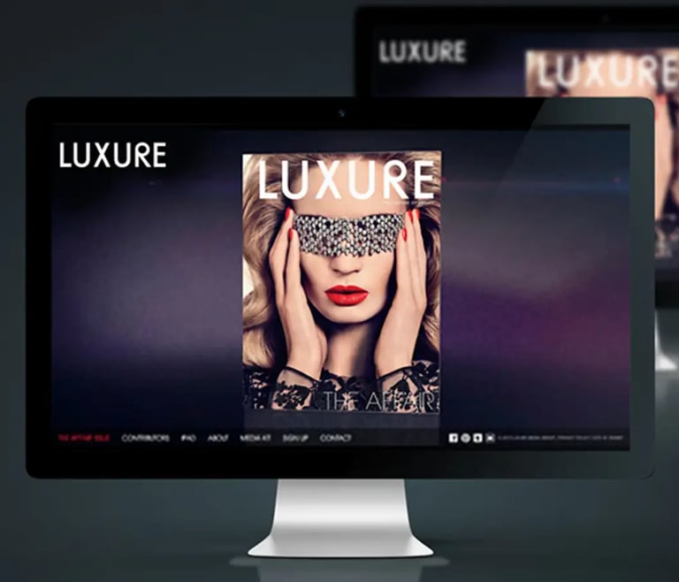 Award winning web design for Luxures homepage