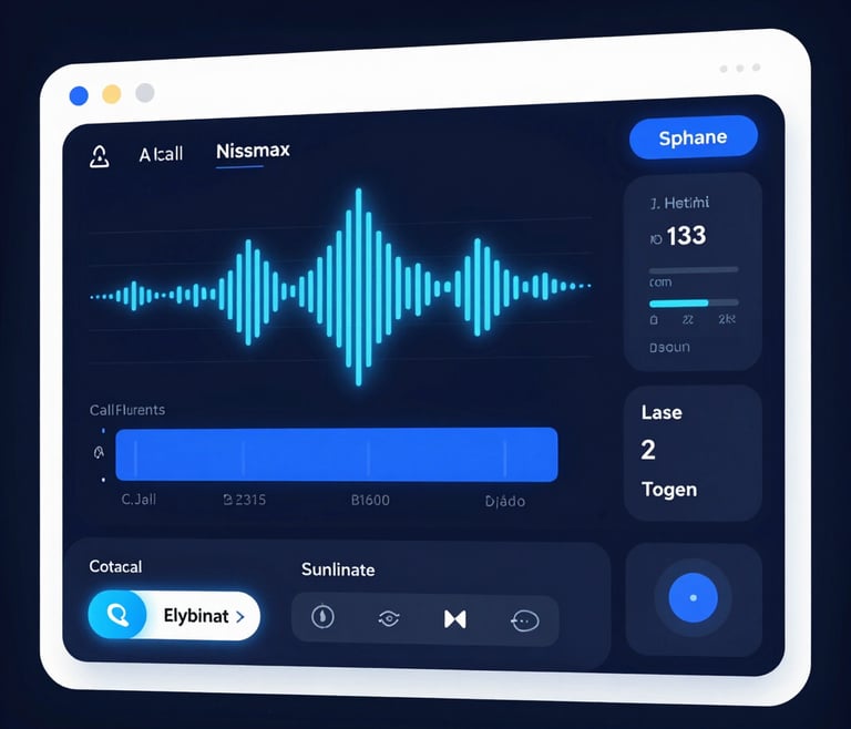 Illustration of a friendly AI assistant managing phone calls with digital icons representing leads and appointments.
