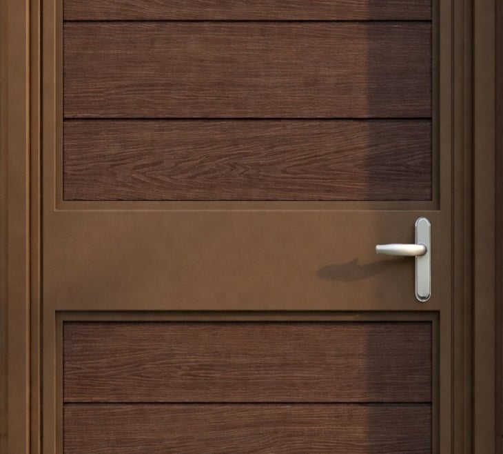 Brown Gate Frame with different panel colours 