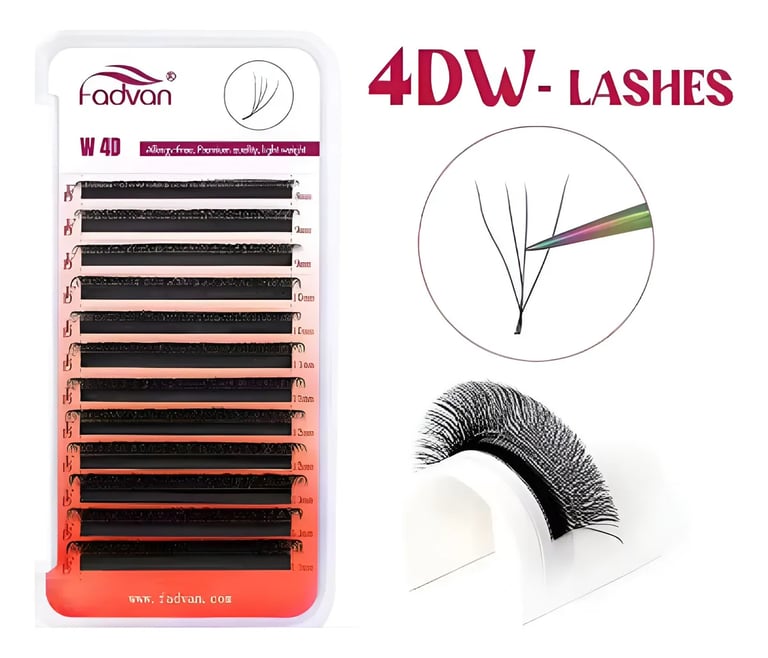 Cílios 4d W Fadvan Volume Egípcio Caixa Mix 8-14 Curvatura D