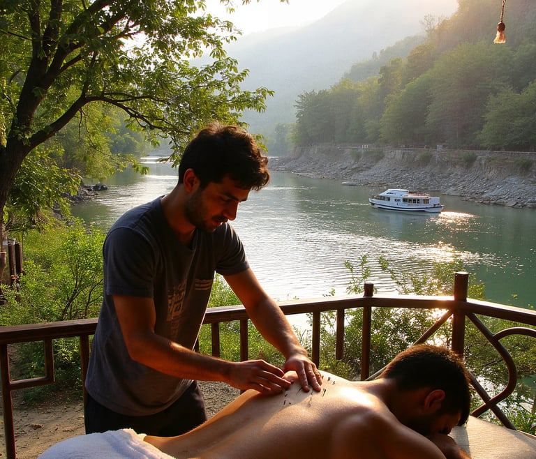 Acupuncture session in Rishikesh with Soulful Destinations. A holistic healing experience