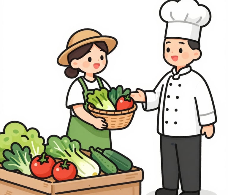 Close-up of a thermosealed meal tray with fresh local vegetables visible inside.