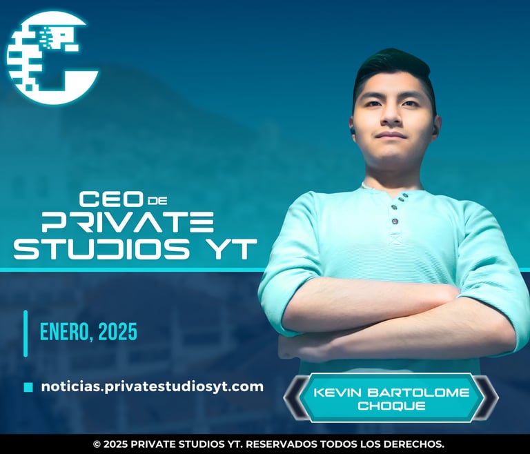 Kevin Bartolome Choque, CEO of Private Studios YT, posing for a 2025 news feature.