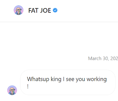 Fat Joe reaches out to Saint Josh with a direct message on Instagram