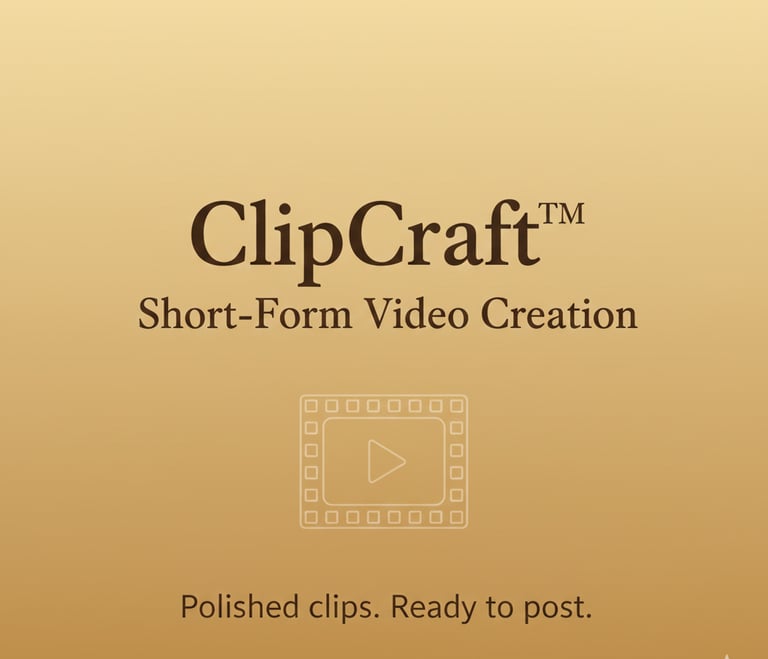ClipCraft™ is short-form video creation, done for you.