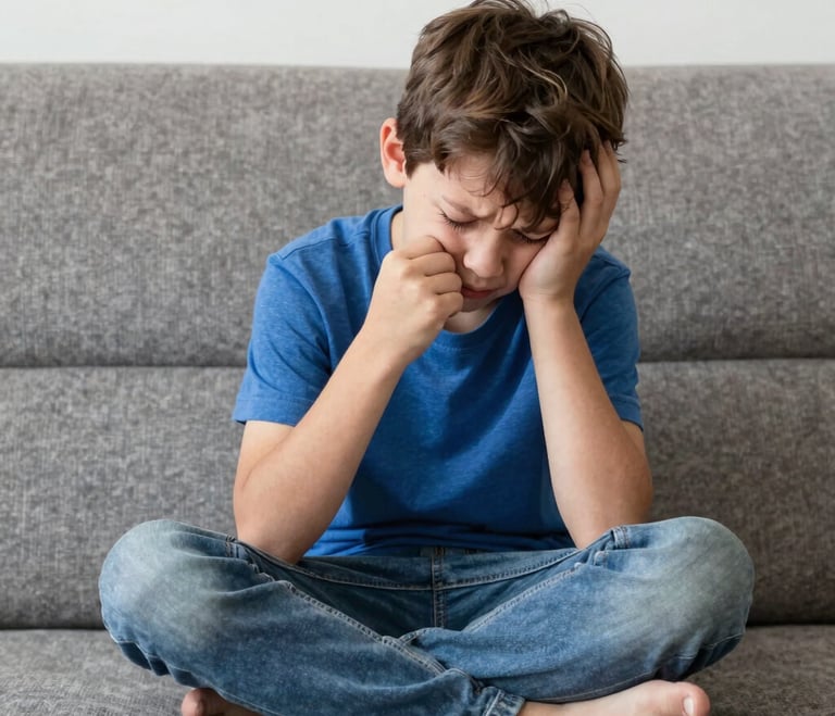 Child having a meltdown because he is tried