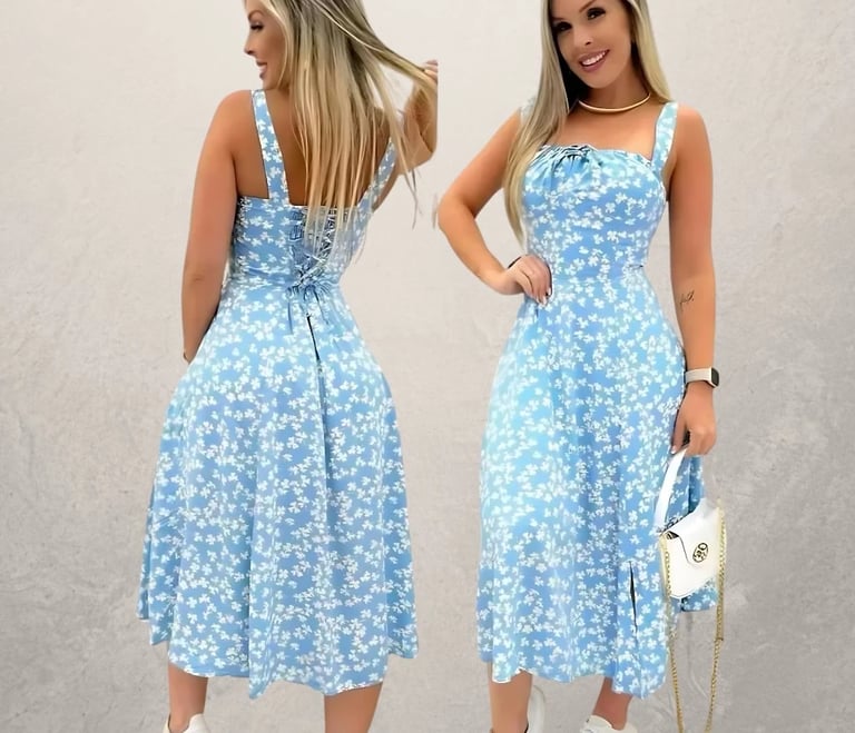 Vestido Midi Estampado Floral