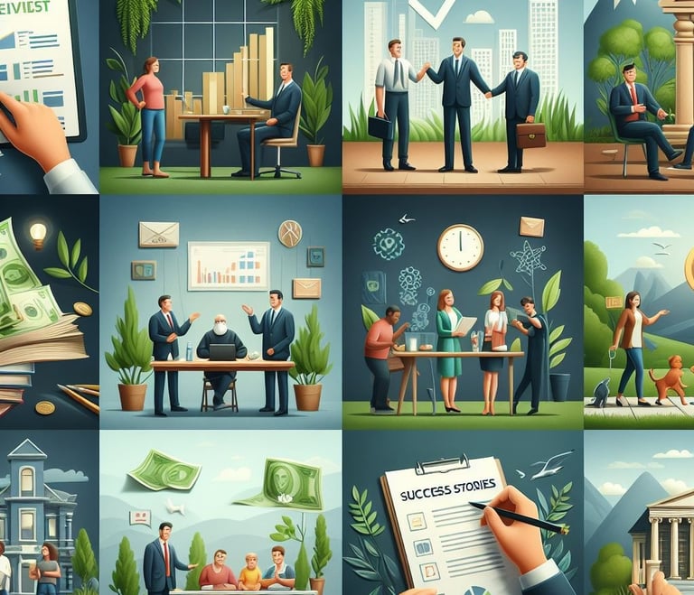 Collage of success stories and lessons learned from EPF Act implementation.