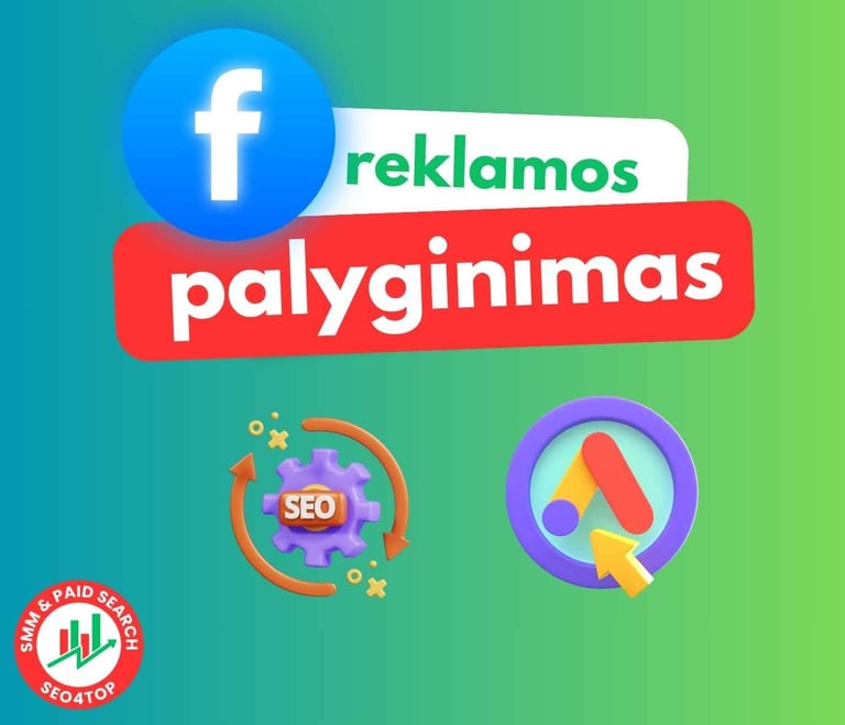 Facebook reklamos palyginimas su Google Ads ir SEO