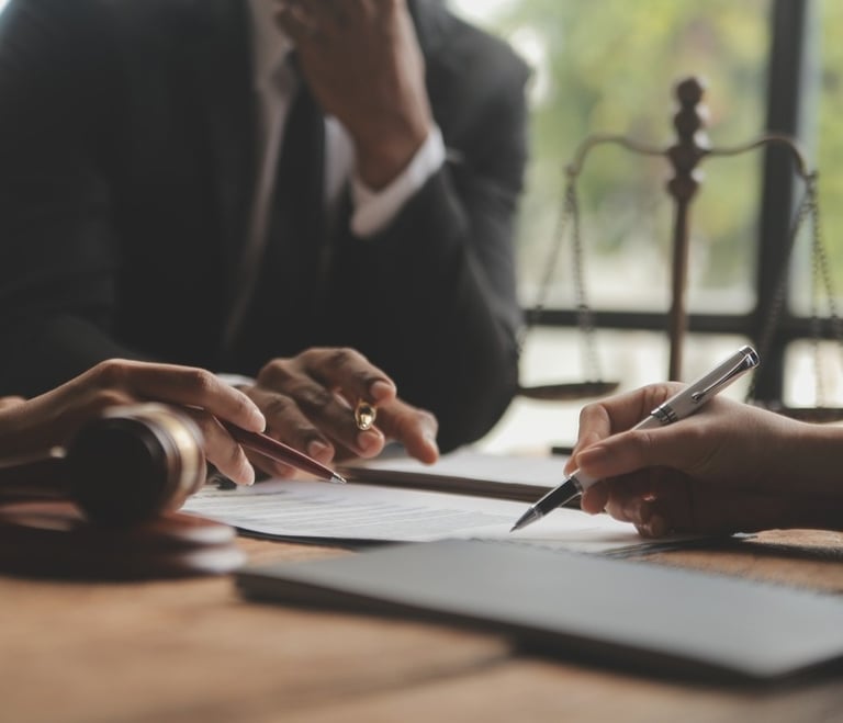 lawyers reviewing documents