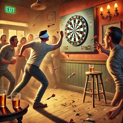 illustration-of-a-blindfolded-dart-thrower-hitting-everything-but-the-target