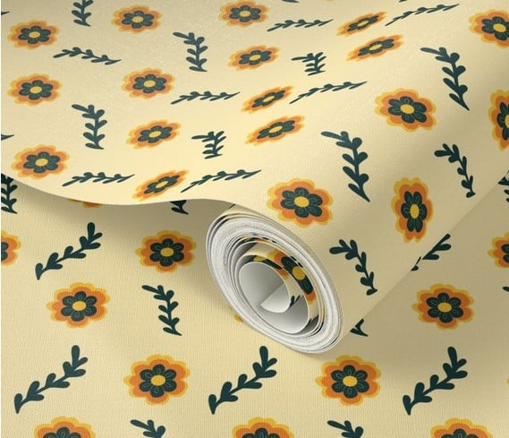 a wallpaper with a flower pattern on it