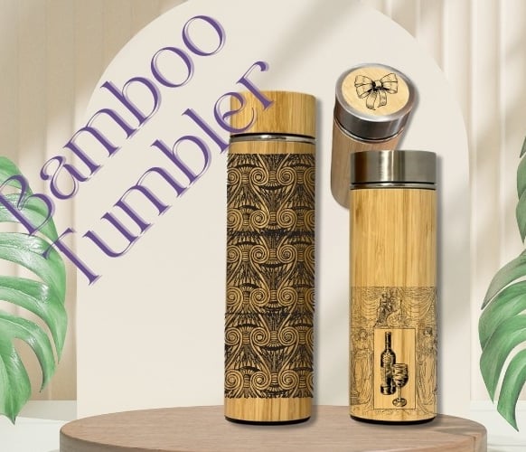 Bamboo tumbler with custom engraving